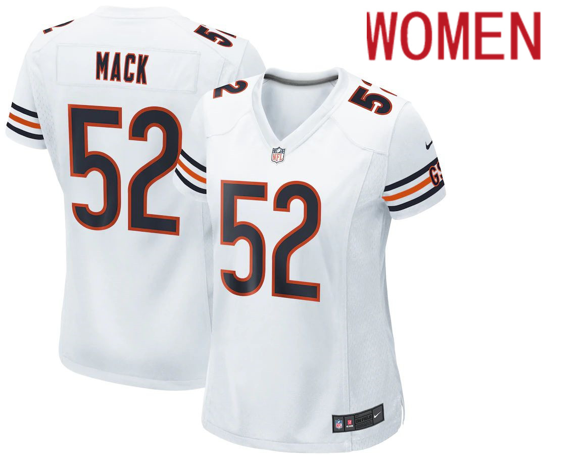 Women Chicago Bears #52 Khalil Mack Nike White Player Game NFL Jersey